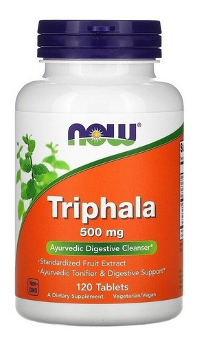 Triphala Indiana 120cps Bhibitaki Amalaki Haritaki Now Foods