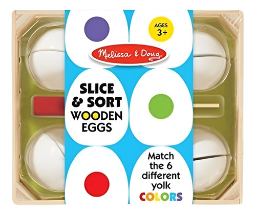 Melissa & Doug Juguete Niños Bandeja Madera Huevos 13 Pzs