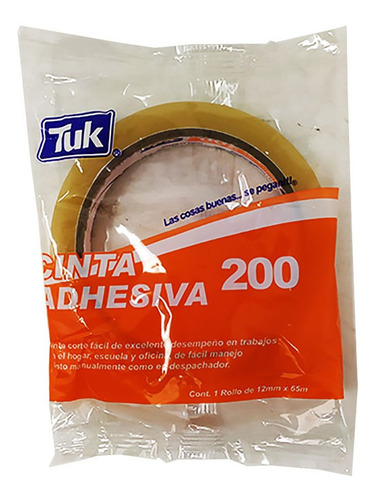 Cinta Adhesiva Tuk 200 Transparente 12 Mm X 65 M