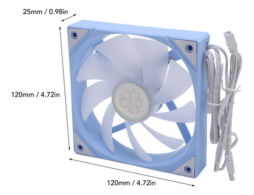 Ventilador Pwm Case De 120 Mm Argb 9 Blades Rolamento Hidráu