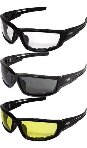 3 Pares De Gafas De Sol Acolchadas Sly Para Motocicleta...