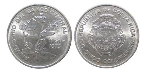 Nvs-moneda Costa Rica 5 Colones 1975 Banco Central - Rt2#7 (Usado)