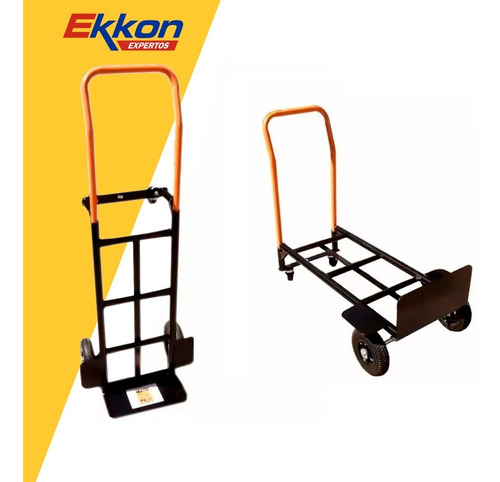 Imagen 3 de 8 de Carro Carrito Zorra Lusqtoff 250 Kg Acero Dos Posiciones