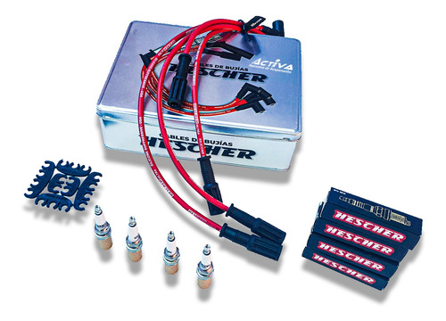 Imagen 1 de 2 de Kit Cables Y Bujias Fiat Fiorino Uno Fire 1.3 Para Gnc