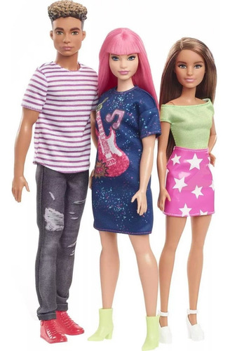 Imagem 2 de 9 de Barbie Big City Big Dreams Set Com 3 Bonecos Ken Rosa Teresa