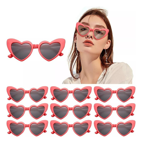 De 10pz Gafas De Sol Corazón Accesorios Moda Niñas Mujer