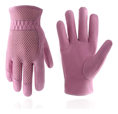 Handlandy- Guantes De Jardinera De Piel Para Mujer, Ajuste C