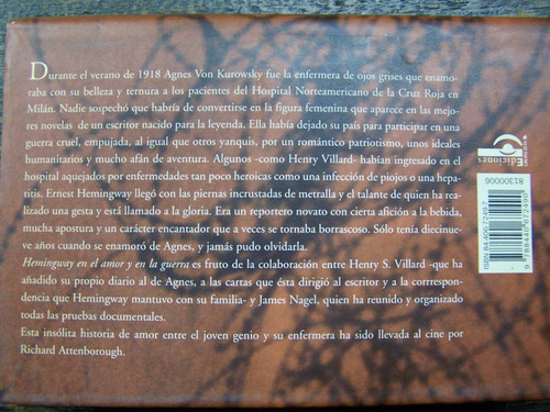 Imagen 2 de 5 de Hemingway En El Amor Y En La Guerra * H. Villard Y J. Nagel