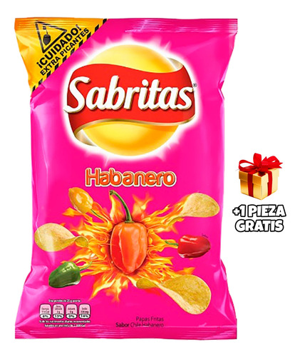 Sabritas · Papas Fritas Sabor Chile Habanero Pack20 Botanas