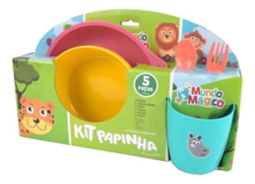 Kit De Alimentación Cubiertos Platos Y Vaso Niños 5 Pzas 