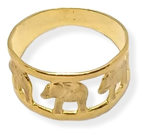 Anillo De Oro 18k Laminado Para Mujer Dama Elefante Dorado