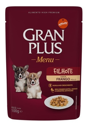 Pack 12 Gran Plus Sachet 100g Perros Cachorros / Catdogshop