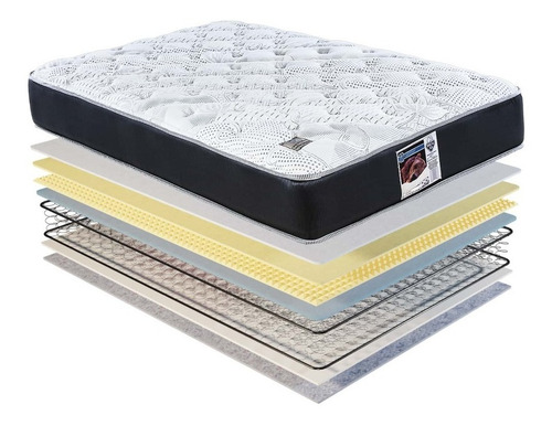 Colchón Kenia Spring Air - Queen Size Color Blanco Y Gris