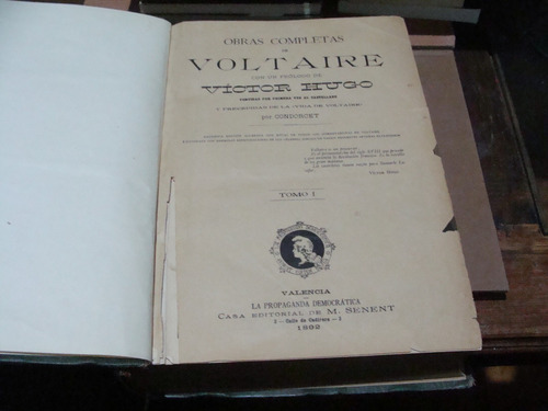 Obras Completas De Voltaire , Tomo 1 , Año 1892 . Condorcet