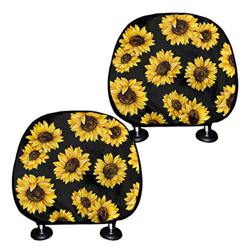 Abogador Girasol Imprimir Car Headrest Cobertura De Bolsillo