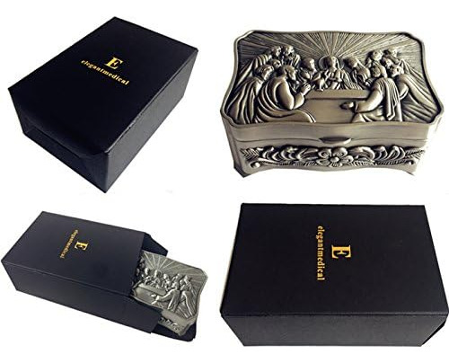Elegantmedical Caja De Collar Con Cruz De Rosario Católico H