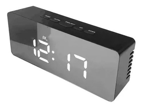 Reloj Digital Alarma Numeros Grandes Fechador Led Negro Ter