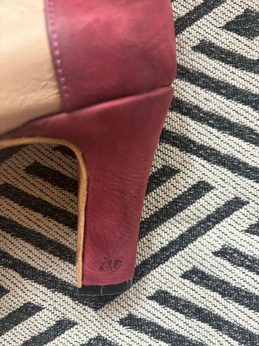 Zapatos Acordonados De Cuero Dos Colores Rosa Claro 36
