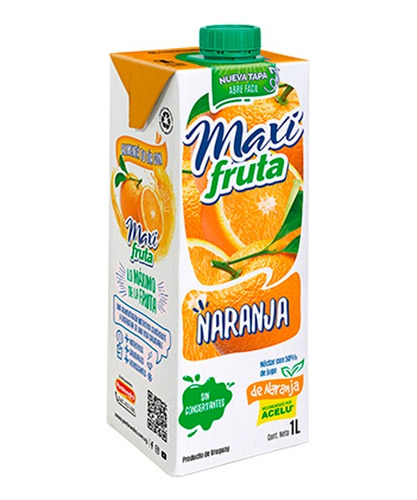 Jugo Maxi Fruta 1 Litro Sabor Naranja Pack X12