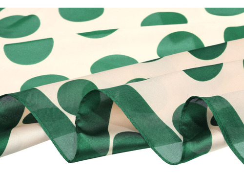 Pañuelo Cuadrado Mujer De Lunares Bufanda De Cuello 70x70cm Color Verde Diseño De La Tela Polka Dots