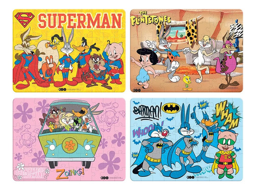 4 Rompecabezas Infantiles De 60 Pz Looney Tunes Aniversario