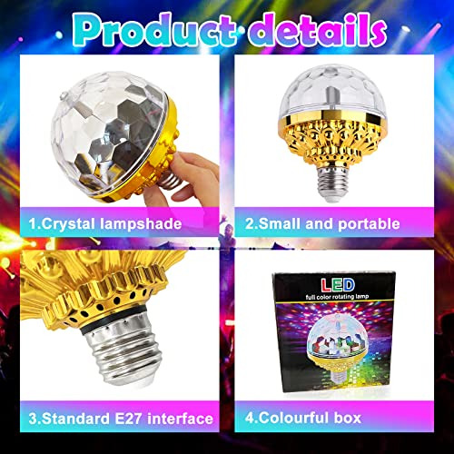 Colorful Rotating Magic Ball Light Colorful Disco Rotat...