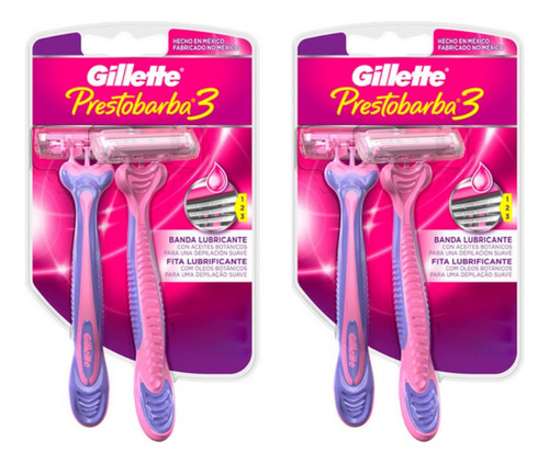 Gillette Prestobarba3 Máquina De Afeitar Desechable Kit X 2