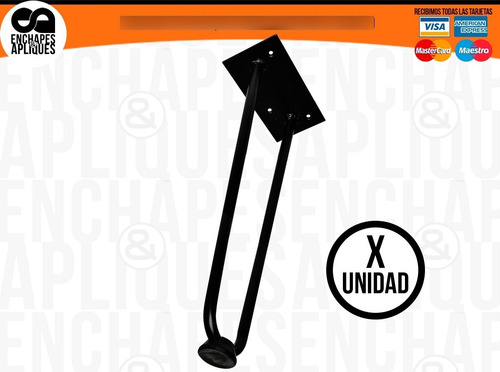 Imagen 2 de 3 de Pata Mesa Base Mueble Metálica 30cm Iva Incluido ($unidad)