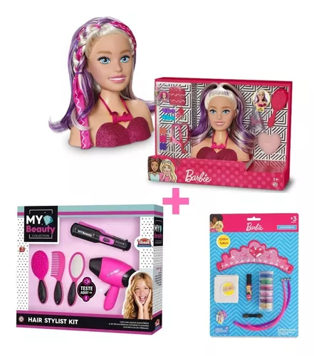 Busto Da Barbie Styling Head Faces Com Cartela De Maquiagem