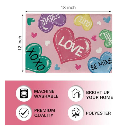 Juego De 4 Individuales De San Valentín Con Corazones De Am