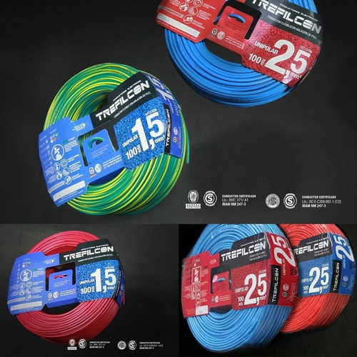 Imagen 6 de 10 de Cable Unipolar Trefilcon 1.5 Mm Normalizado Rollo 100 Metros