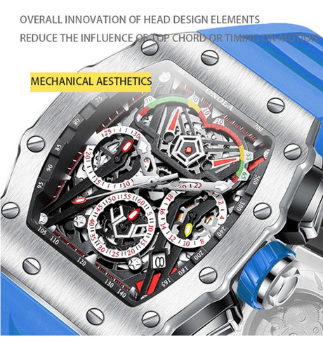 Reloj Mecánico Completamente Automático Onola Fashion Color Del Bisel Black/red