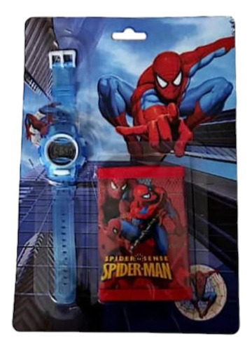 Set De Reloj Y Billetera Infantil Spiderman 