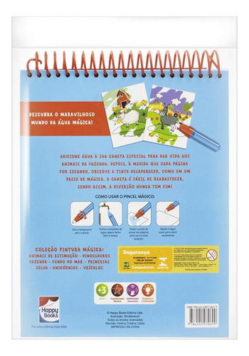 Livro De Pintura Mágica Com Água Fazenda Happy Book