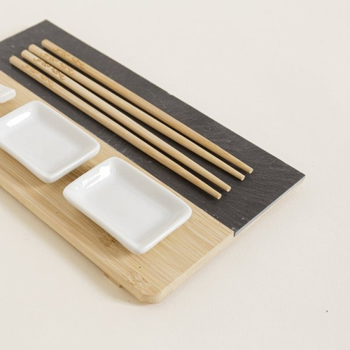 Set De Sushi Bambu Y Laja Para 2