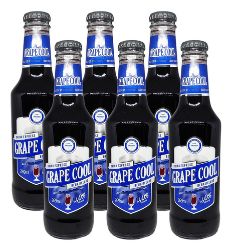 Caixa 6 Cooler Tinto Zero Álcool Grape Cool Long Neck 269ml