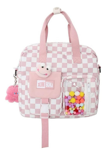 Dcepem Mochila Kawaii Con Accesorios Linda Mochila A Cuadros