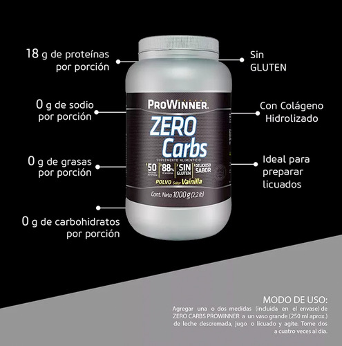 Proteína Sin Carbohidratos Zero Carbs Polvo 1 Kg - Prowinner (Usado)