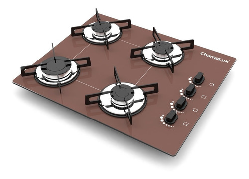 Fogão Cooktop 4 Bocas Ultrachama Marrom Chamalux + Brinde!!!