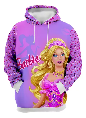 Blusa De Frio Barbie Girl Adulto Moletom Feminino Com Capuz - ADN