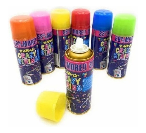 Pack 12 Serpentina Spray 250ml Colores Surtidos