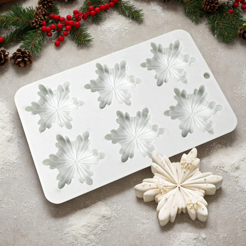 Snowflake Mold Christmas Snowflake Chocolate Candy Mold 6 Gr