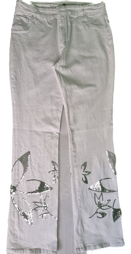 Pantalon Blanco De Fiesta Semi Oxford  Adriana Costantini 