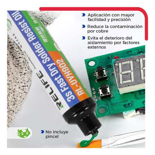 Máscara Antisoldante Uv Color Verde Slim Company Compatible Con Luz Ultravioleta Para Reparar Placas Pcb Aislante Precisa Y Segura Ideal Para Técnicos En Electrónica Y Reparaciones Finas