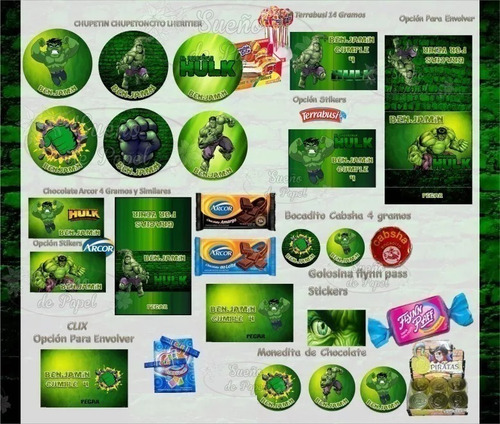 Kit Imprimible Increible Hulk Editable En Power Point