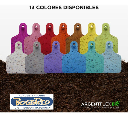 50 Caravanas Hacienda Bio Compostables + Pinza Envio Gratis