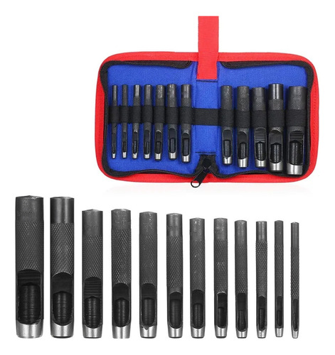 Punzón De Cuero Portátil De 12 Piezas