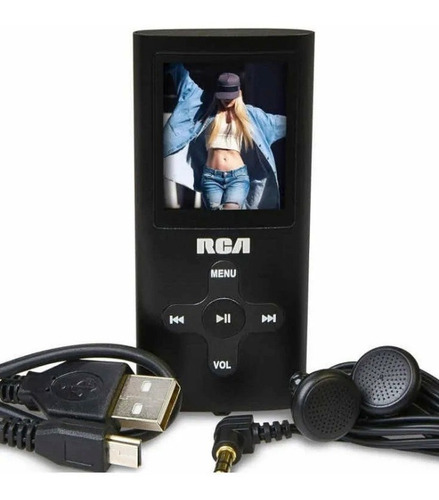 Reproductor Mp4 Mp3 Rca 8gb Usb Pantalla Color 1.8  Negro  