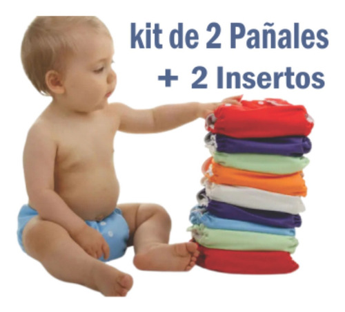 2 Pañales Ecologicos + 2 Insert