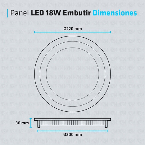 Imagen 4 de 10 de Panel Led Redondo Embutir 18w Plafon Marco Plata Pack 10